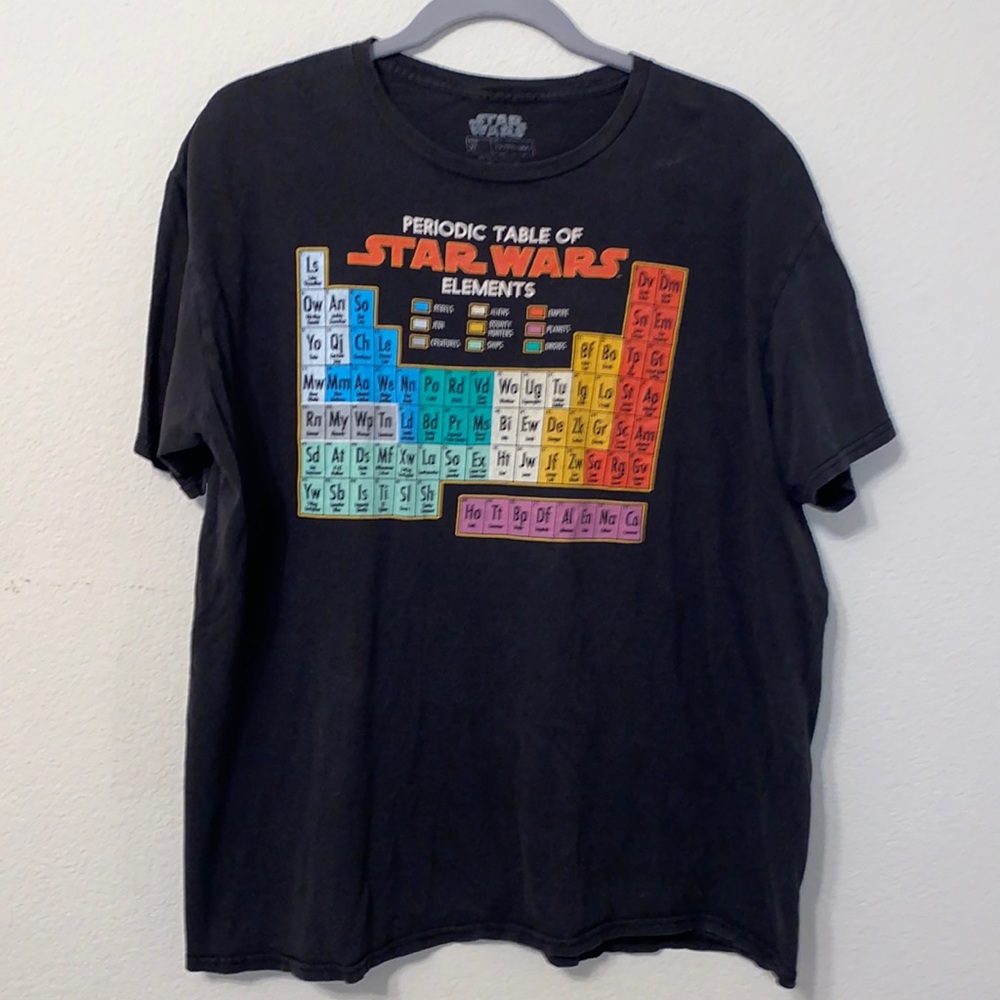Men’s Star Wars T-Shirt: Periodic Table of Star Wars. Size XL